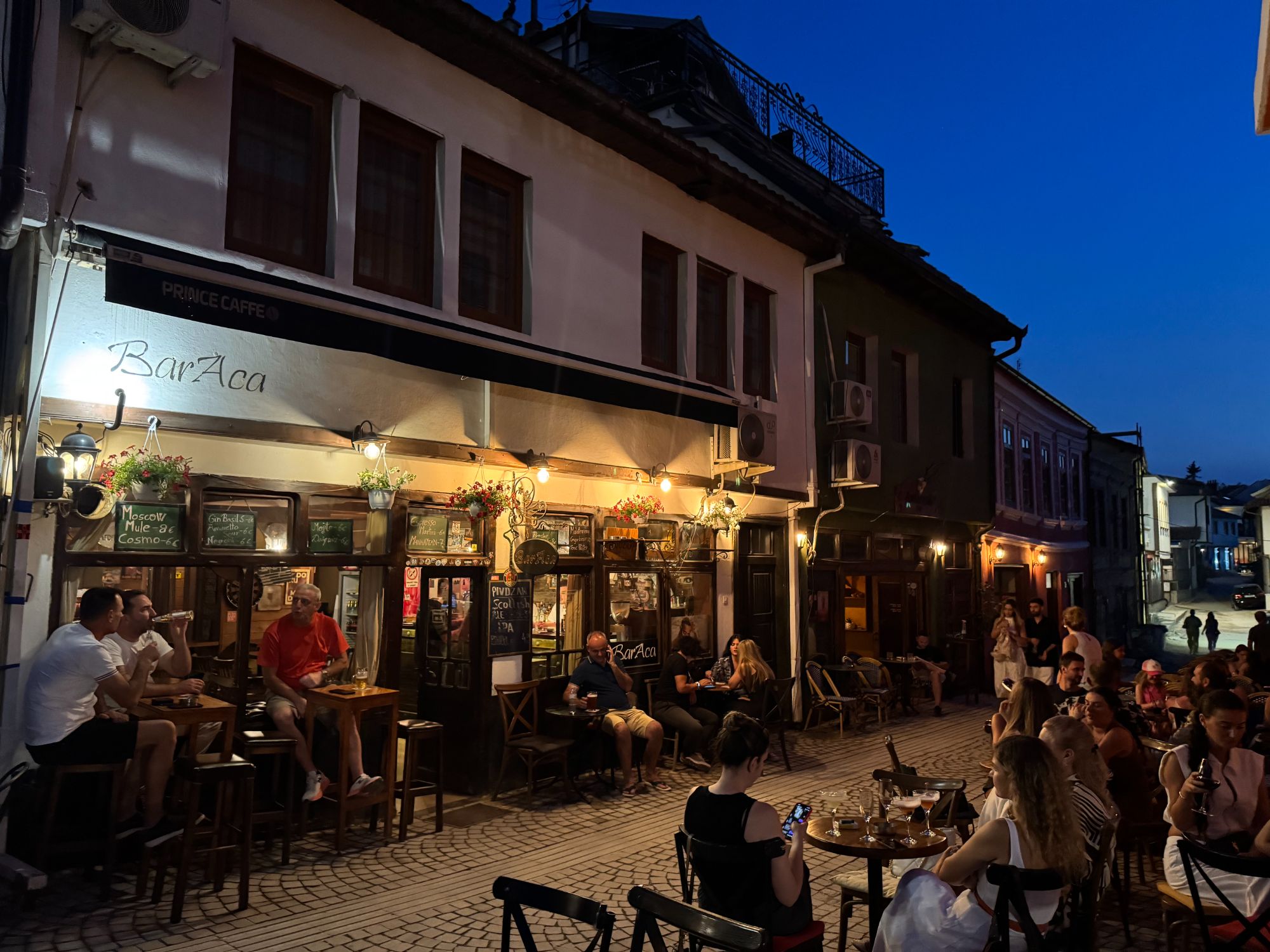 BarAca at night, Prizren old bazaar